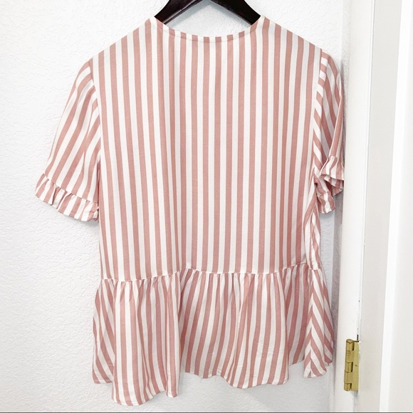 MADEWELL Studio Ruffle Hem Cecilia Stripe SZ: Medium - Picture 8 of 8